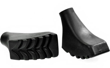 Geribbelde wandelstokknoppen (set van 2) Zwart - One size