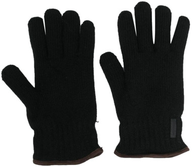 Geribbelde wollen handschoenen, 100% zuivere wol Paul & Shark , Black , Heren - 9 In,8 1/2 In,9 1/2 IN