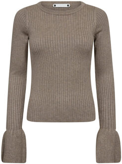 Geribde top Balin  beige - S,