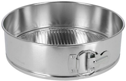 Gerim Taarten bakken bakvorm/spring vorm Kitchen Pro - metaal - anti-aanbak laag - zilver - 24 x 7 cm - Bakringen Zilverkleurig