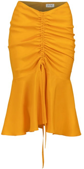 Gerimpelde zijden jurk in tangerine oranje Jaaf , Orange , Dames - M,S,Xs