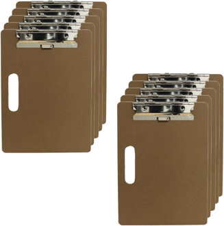 Gerimport 10x stuks clipboard/klembord houtkleur A4 formaat 23 x 31 cm