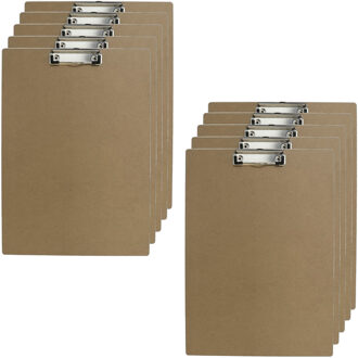 Gerimport 10x stuks clipboard/klembord houtkleur B4 formaat 28 x 39 cm