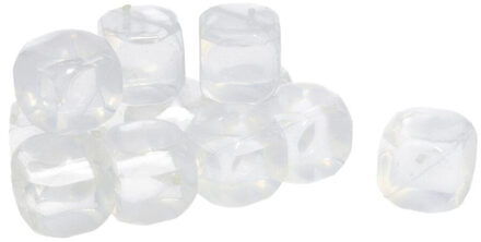 Gerimport 12x stuks plastic ijsklontjes/ijsblokjes herbruikbaar Transparant