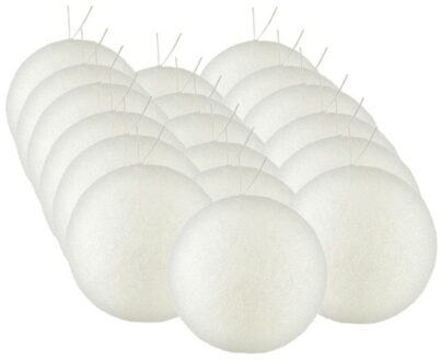 Gerimport 18x stuks kerstballen zilver/wit glitters kunststof 8 cm