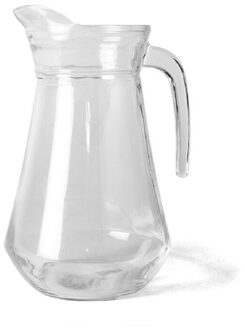 Gerimport 1x Glazen water karaffen/waterkannen 1 liter Transparant