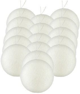 Gerimport 24x stuks kerstballen zilver/wit glitters kunststof 7 cm