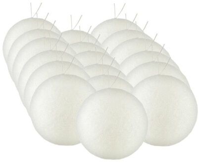 Gerimport 24x stuks kerstballen zilver/wit glitters kunststof 8 cm