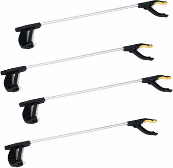 Gerimport 25x Stuks zwerfvuilgrijper/afvalgrijper zwart 76 cm van kunststof