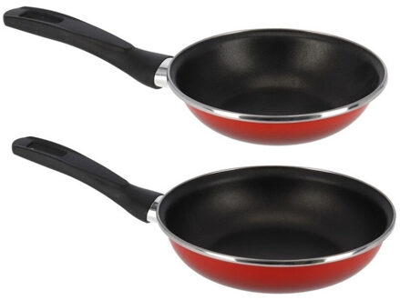 Gerimport 2x Formaten koekenpannen set Merida 18 en 22 cm diameter