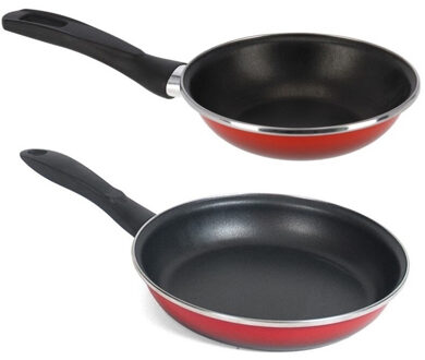 Gerimport 2x Formaten koekenpannen set Merida 18 en 24 cm diameter