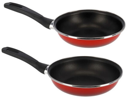 Gerimport 2x Formaten koekenpannen set Merida 20 en 26 cm diameter