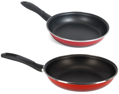 Gerimport 2x Formaten koekenpannen set Merida 24 en 28 cm diameter