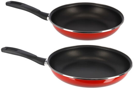 Gerimport 2x Formaten koekenpannen set Merida 28 en 32 cm diameter