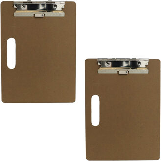 Gerimport 2x stuks clipboard/klembord houtkleur A4 formaat 23 x 31 cm