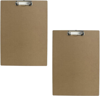 Gerimport 2x stuks clipboard/klembord houtkleur B4 formaat 28 x 39 cm