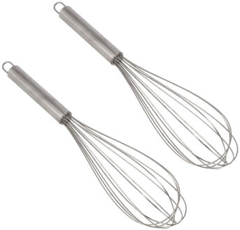 Gerimport 2x stuks gardes/kloppers RVS met ophangoog 25 cm - Keuken gardes Zilverkleurig