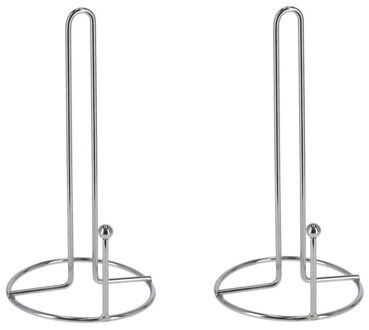 Gerimport 2x stuks keukenrolhouders metaal 28.5 cm - Keukenrolhouders Zilverkleurig