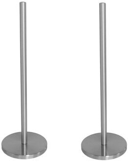 Gerimport 2x stuks keukenrollen houder rvs zilver kleurig 45 cm - Keukenrolhouders Zilverkleurig