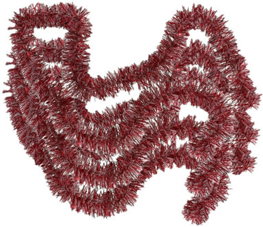 Gerimport 3x kerstslingers - rood met sneeuw - 180 x 7 cm - kerstboom versiering/guirlandes