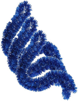 Gerimport 3x stuks kerstboom folie slingers/lametta guirlandes van 180 x 7 cm in de kleur glitter blauw