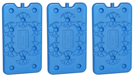 Gerimport 3x stuks koelelementen 400 ml 14 x 24 cm blauw
