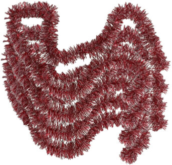 Gerimport 4x kerstslingers - rood met sneeuw - 180 x 7 cm - kerstboom versiering/guirlandes
