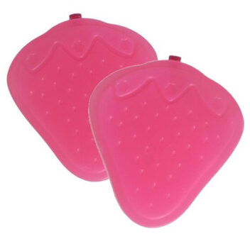 Gerimport 8x stuks grote ijsblokken - aardbei - herbruikbaar - 9 cm - Gekoelde drankjes maken - IJsblokjes