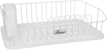Gerimport Afwas afdruiprek met lekbak - wit - kunststof - 43 x 29 x 12,5 cm