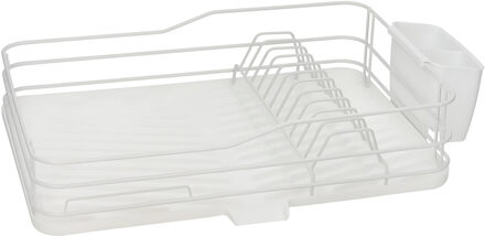 Gerimport Afwas afdruiprek met lekbak - wit - kunststof - 43x29x10 cm