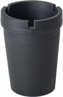 Gerimport Auto asbak met deksel - zwart - 11 x 8 cm - Geurvrije/rookvrije auto asbak