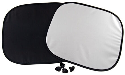 Gerimport Auto zonnescherm voor zijramen - 2x - kunststof - zuignappen