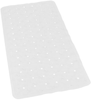 Gerimport Badmat - anti slip - wit - 36 x 76 cm - badkamer mat