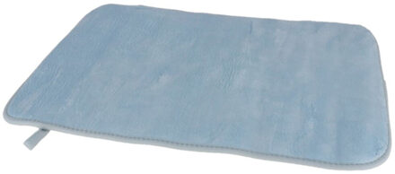 Gerimport Badmat - sneldrogend - blauw - antislip - 60 x 40 cm - Badmatjes