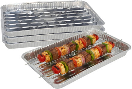 Gerimport barbecue grillschaal - 12x stuks - 34 x 23 cm - Vlees grillen - BBQ rooster