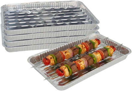 Gerimport barbecue grillschaal - 15x stuks - 34 x 23 cm - Vlees grillen - BBQ rooster