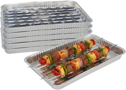 Gerimport barbecue grillschaal - 18x stuks - 34 x 23 cm - Vlees grillen - BBQ rooster