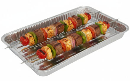 Gerimport barbecue grillschaal - 3x stuks - 34 x 23 cm - Vlees grillen - BBQ rooster