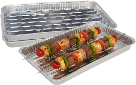 Gerimport barbecue grillschaal - 9x stuks - 34 x 23 cm - Vlees grillen - BBQ rooster