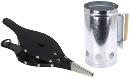 Gerimport BBQ aanmaken opstart set blaasbalg en briketten starter