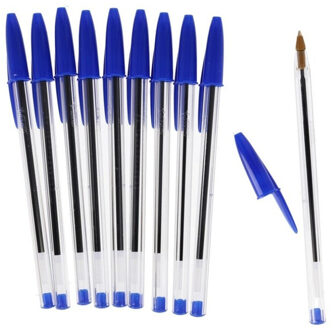 Gerimport Bic balpennen set 10x stuks in kleur blauw