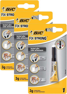 Gerimport Bic secondelijm - 3x - 3g - lijm - hobbylijm - secondelijm