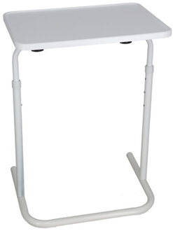 Gerimport Bijzettafel - wit - kunststof - verstelbaar - 48 x 38 cm - klaptafel
