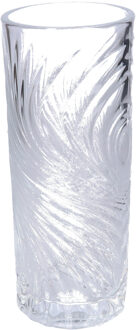 Gerimport Bloemenvaas cilinder - geribbeld glas - D10 x H25 cm