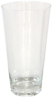 Gerimport Bloemenvaas conisch - helder glas - D12 x H19 cm - vaas/vazen