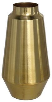 Gerimport Bloemenvaas van metaal 26 x 13 cm kleur metallic goud