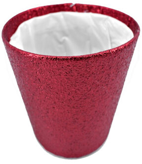 Gerimport Bloempot kunsstof mand in glitter rood 15 x 14 cm voor bijvoorbeeld kerststukje