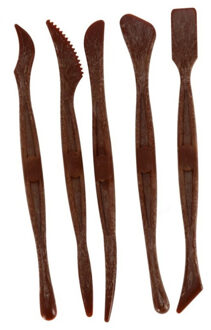 Gerimport Boetseergereedschap spatelset voor klei - 5-delig - kunststof