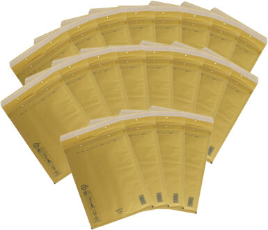 Gerimport bubbel / luchtkussen enveloppen - bruin - 23 x 34 cm - 20x stuks - Bubbeltjes enveloppen