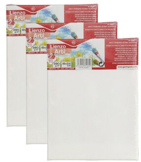Gerimport Canvas schildersdoek - 3x - 24 x 18 cm - hobby verven/schilderen - DIY schilderij maken